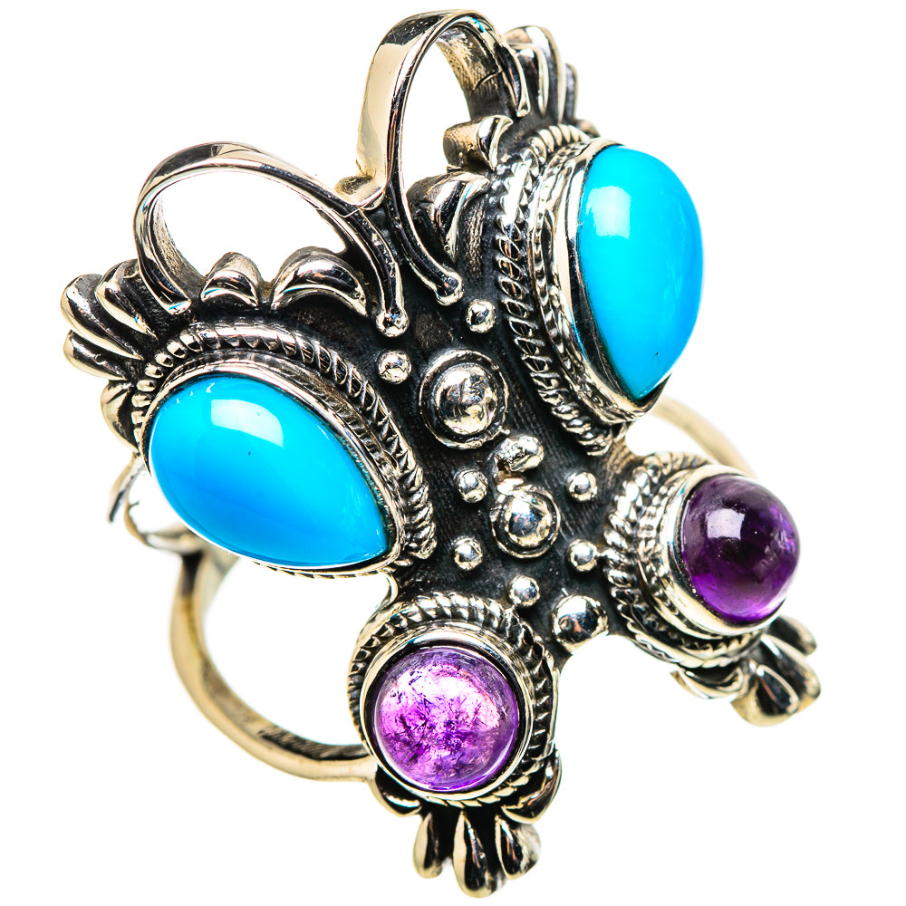 Sleeping Beauty Turquoise Rings handcrafted by Ana Silver Co - RING132760 - Photo 2