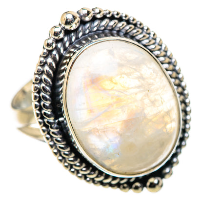 Rainbow Moonstone Rings handcrafted by Ana Silver Co - RING132783 - Photo 2