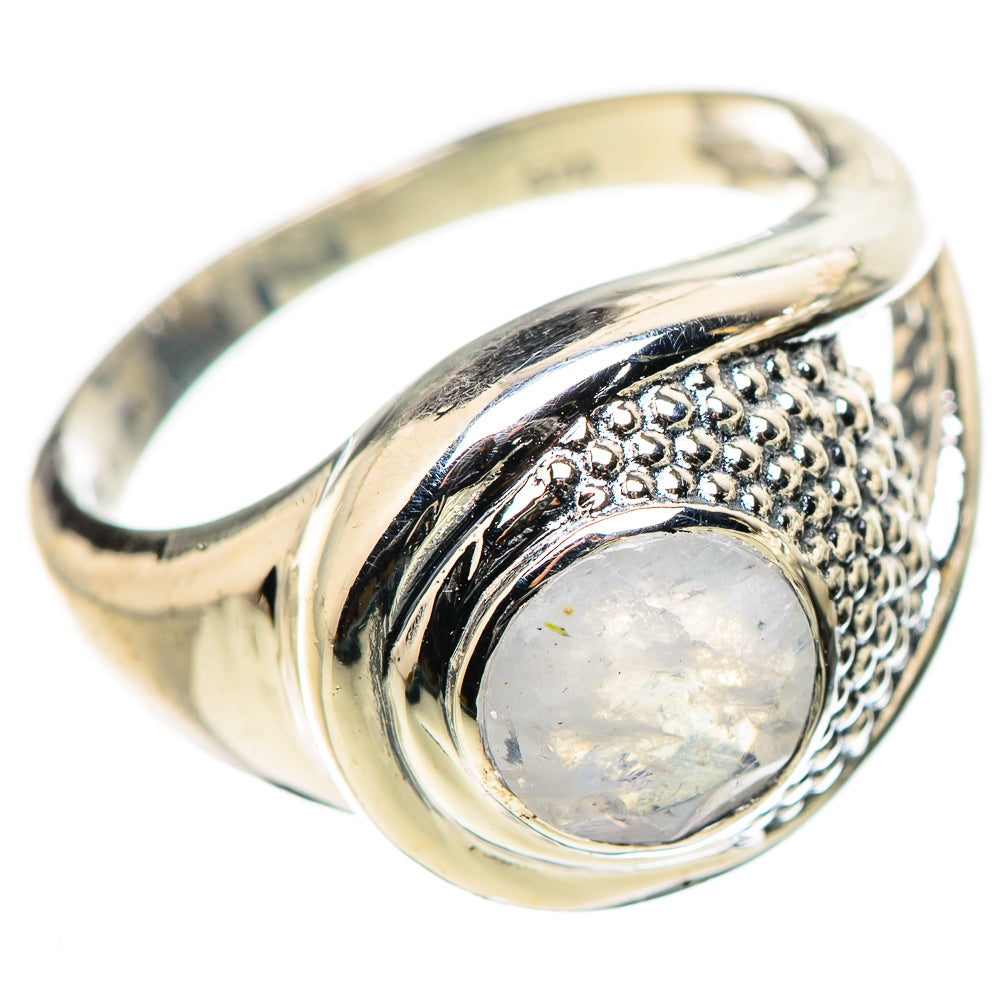 Rainbow Moonstone Rings handcrafted by Ana Silver Co - RING132813 - Photo 2