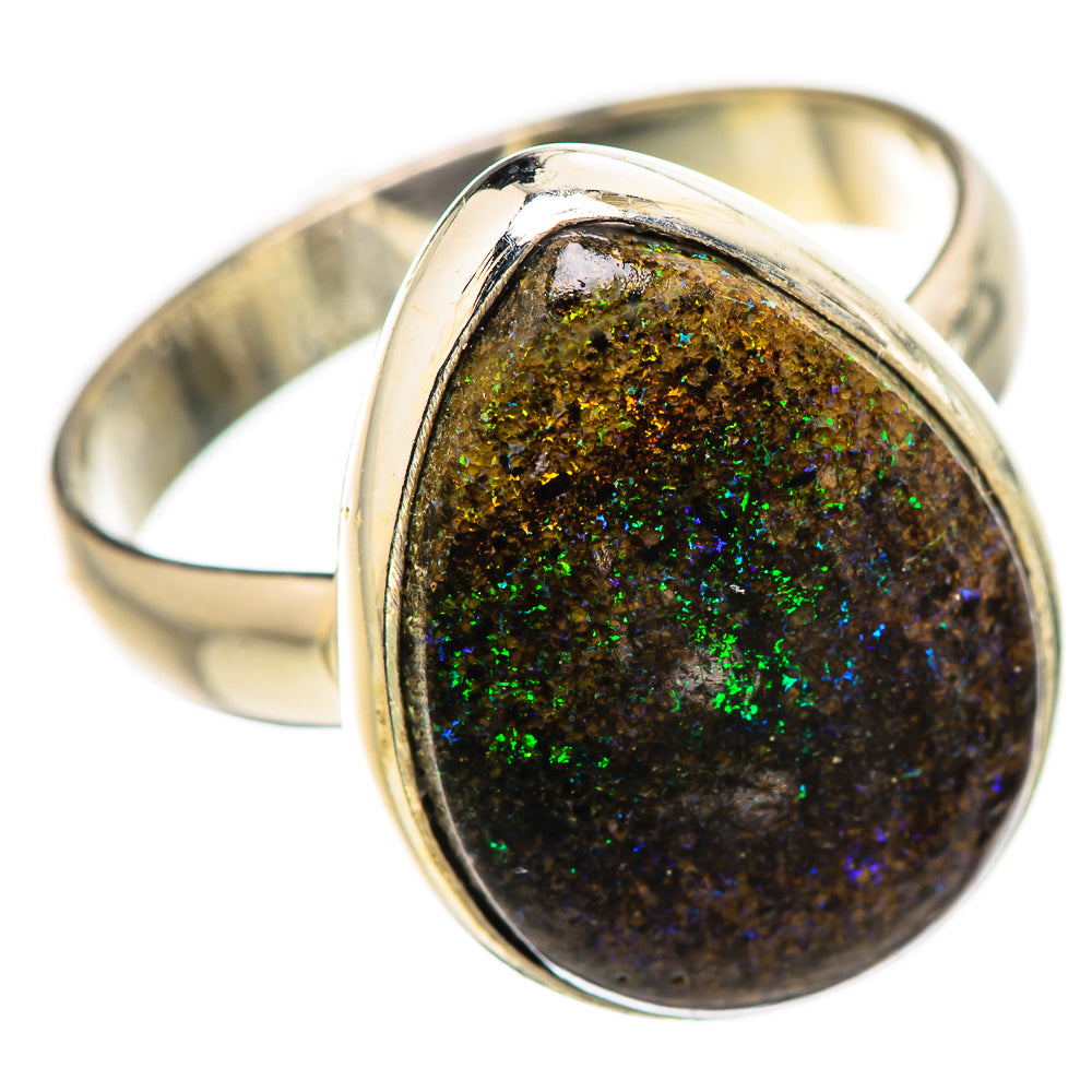Andamooka Opal Rings handcrafted by Ana Silver Co - RING132815 - Photo 2