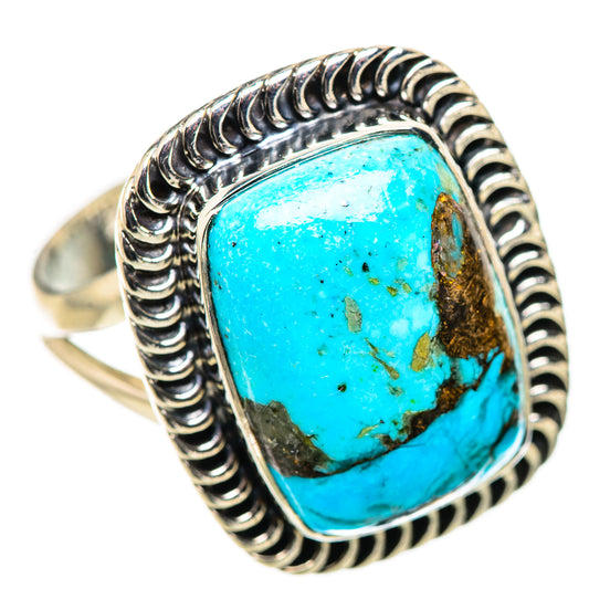 Blue Copper Composite Turquoise Rings handcrafted by Ana Silver Co - RING132822 - Photo 2