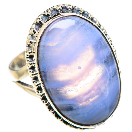 Blue Lace Agate Rings handcrafted by Ana Silver Co - RING132840 - Photo 2