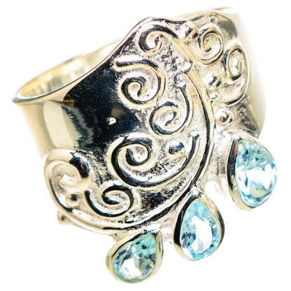Blue Topaz Rings handcrafted by Ana Silver Co - RING132845 - Photo 2