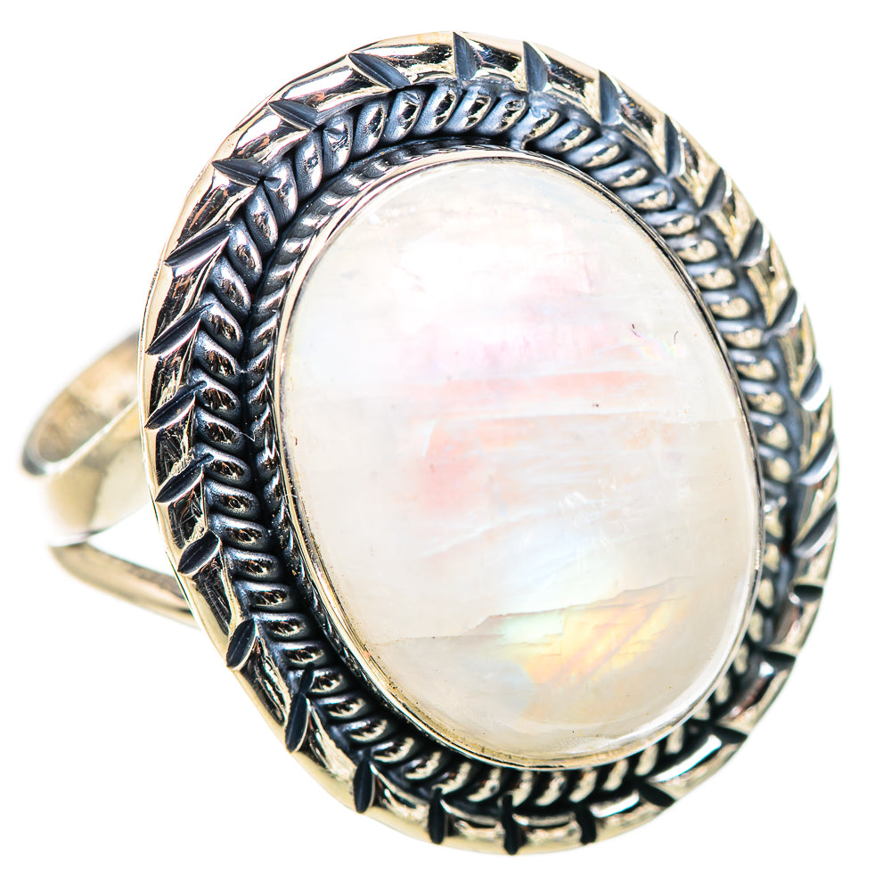 Rainbow Moonstone Rings handcrafted by Ana Silver Co - RING132864 - Photo 2