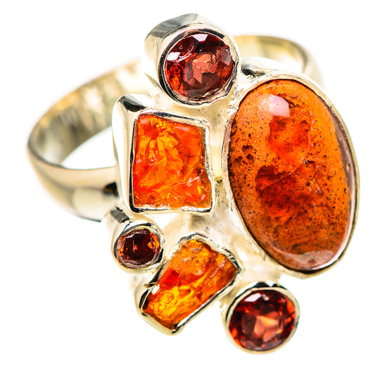 Mexican Fire Opal Rings handcrafted by Ana Silver Co - RING132866 - Photo 2