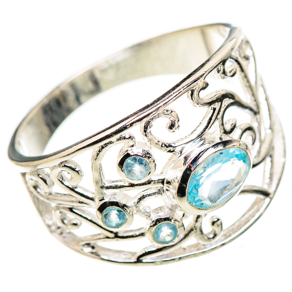 Blue Topaz Rings handcrafted by Ana Silver Co - RING132871 - Photo 2