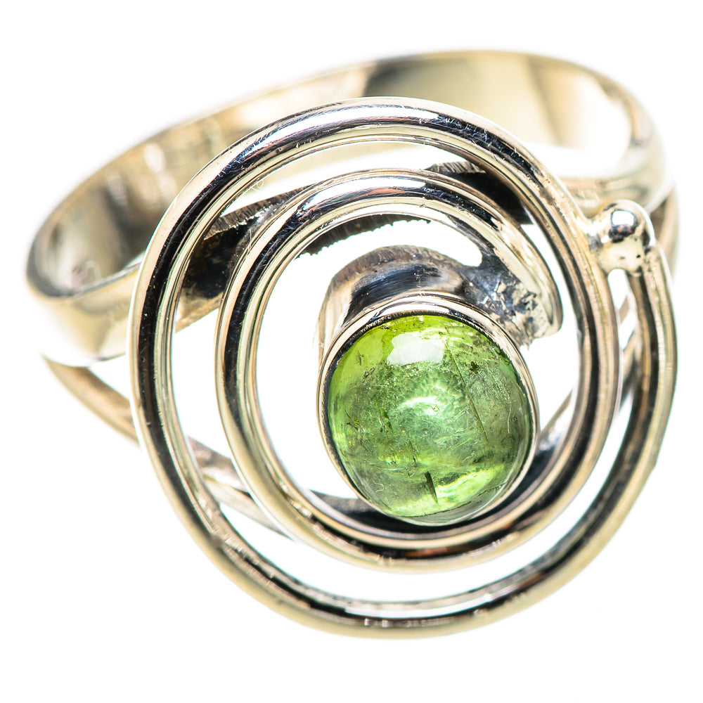 Green Tourmaline Rings handcrafted by Ana Silver Co - RING132903 - Photo 2