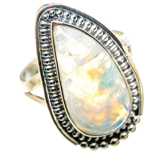 Rainbow Moonstone Rings handcrafted by Ana Silver Co - RING132915 - Photo 2
