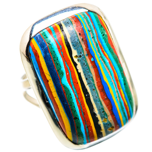 Rainbow Calsilica Rings handcrafted by Ana Silver Co - RING132918 - Photo 2