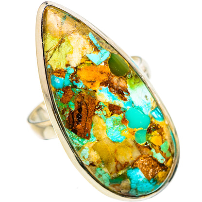 Kingman Mohave Turquoise Rings handcrafted by Ana Silver Co - RING132920 - Photo 2