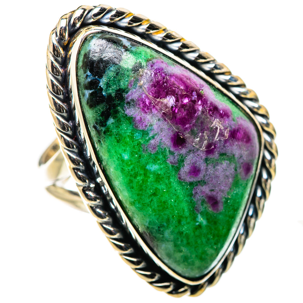 Ruby Zoisite Rings handcrafted by Ana Silver Co - RING132933 - Photo 2