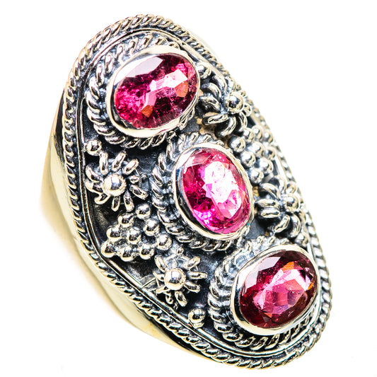 Pink Tourmaline Rings handcrafted by Ana Silver Co - RING132942 - Photo 2