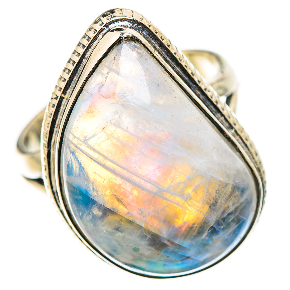 Rainbow Moonstone Rings handcrafted by Ana Silver Co - RING132948 - Photo 2