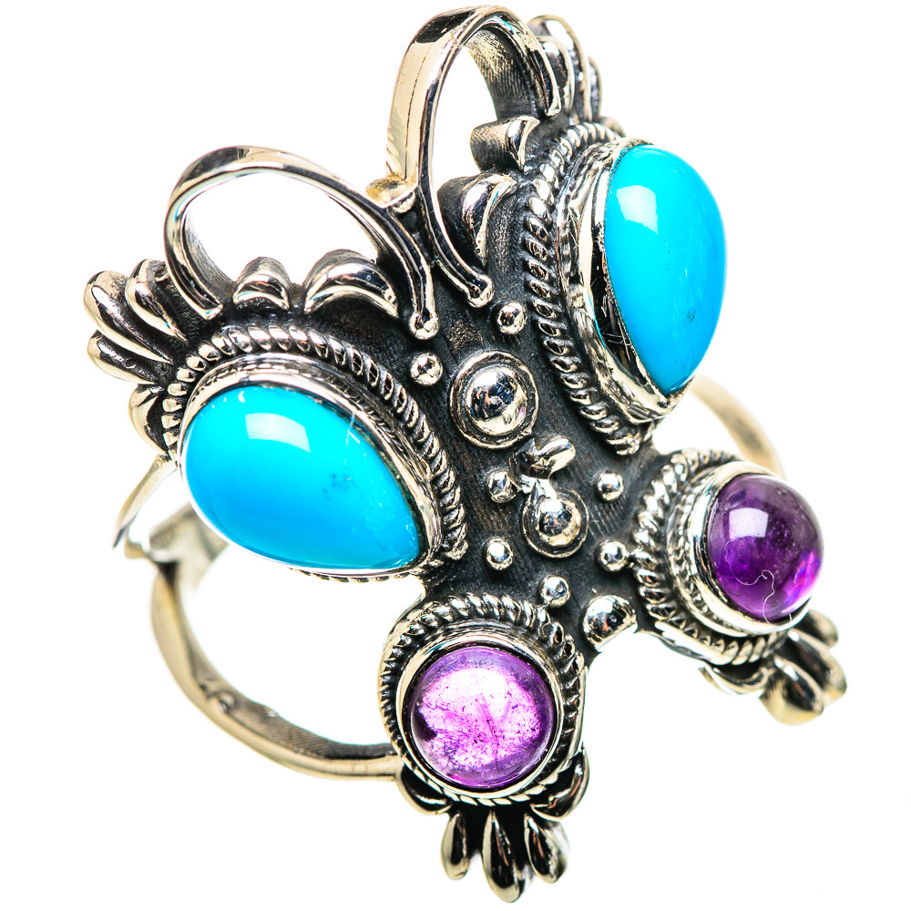 Sleeping Beauty Turquoise Rings handcrafted by Ana Silver Co - RING132952 - Photo 2