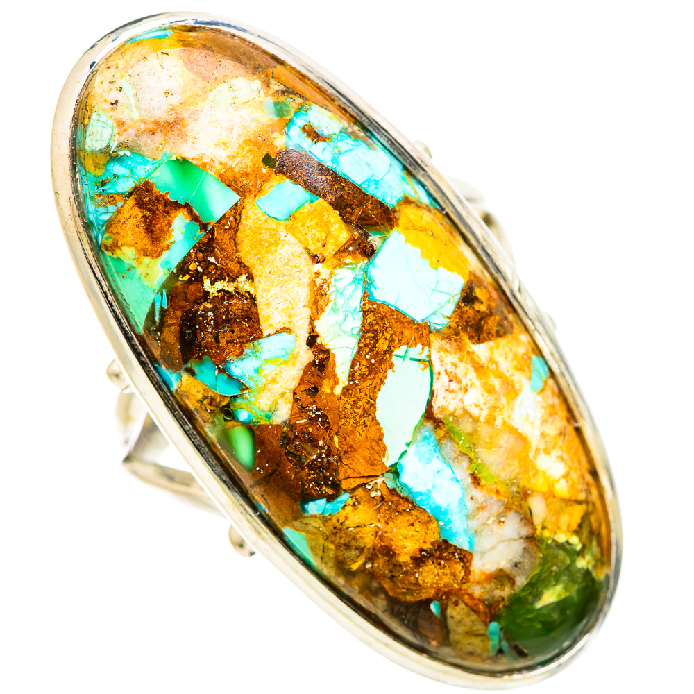 Kingman Mohave Turquoise Rings handcrafted by Ana Silver Co - RING132954 - Photo 2