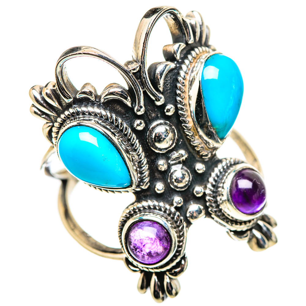 Sleeping Beauty Turquoise Rings handcrafted by Ana Silver Co - RING132959 - Photo 2