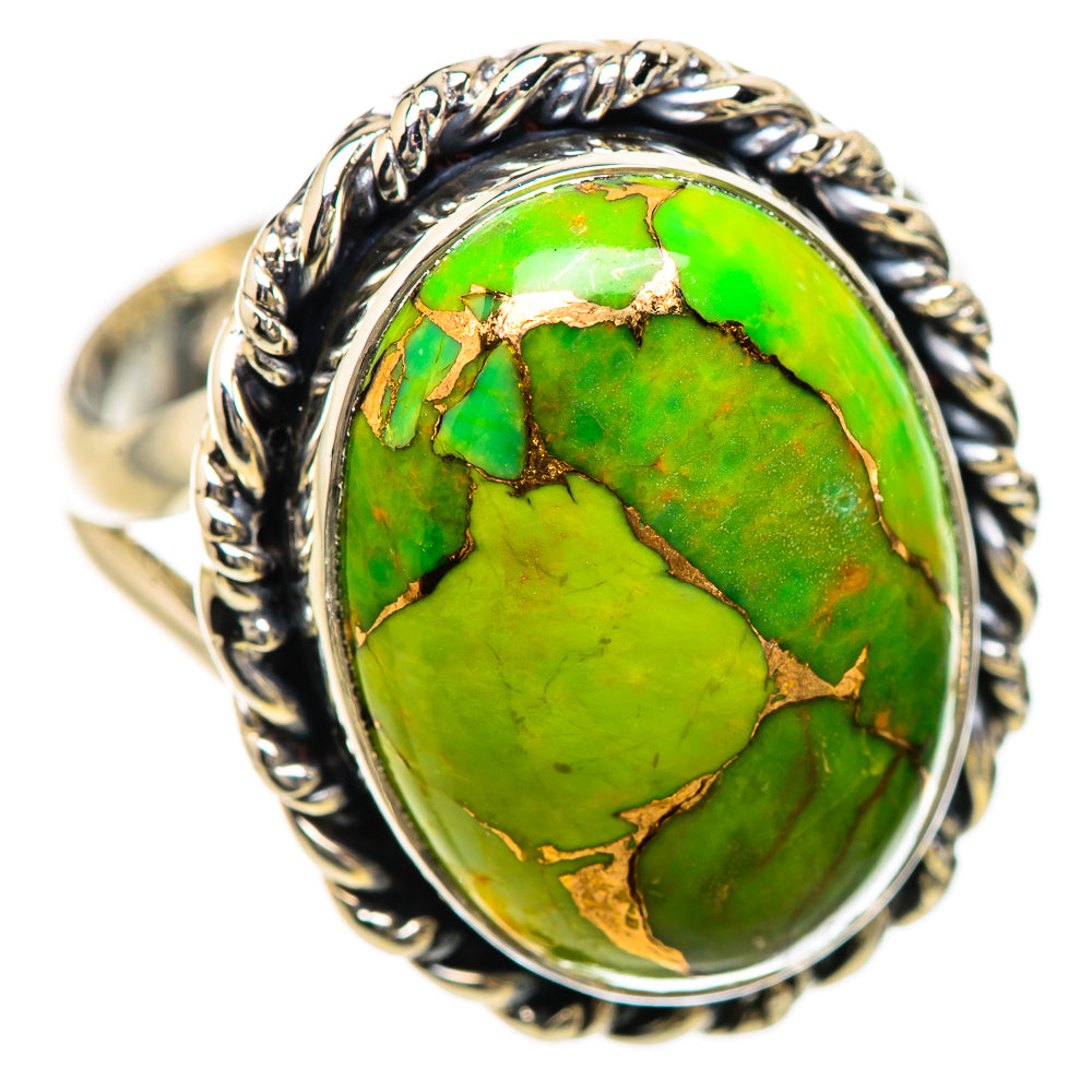 Green Copper Composite Turquoise Rings handcrafted by Ana Silver Co - RING132971 - Photo 2