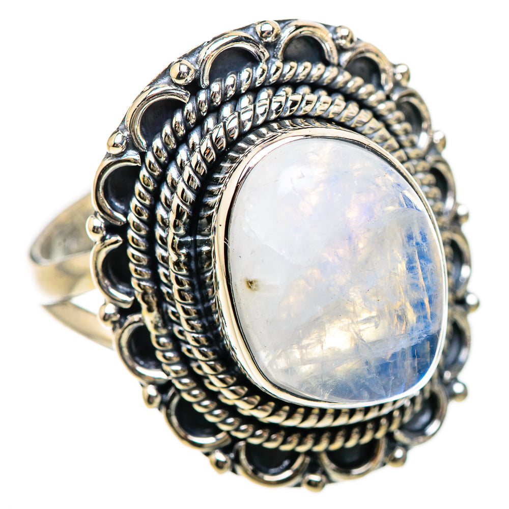 Rainbow Moonstone Rings handcrafted by Ana Silver Co - RING132983 - Photo 2