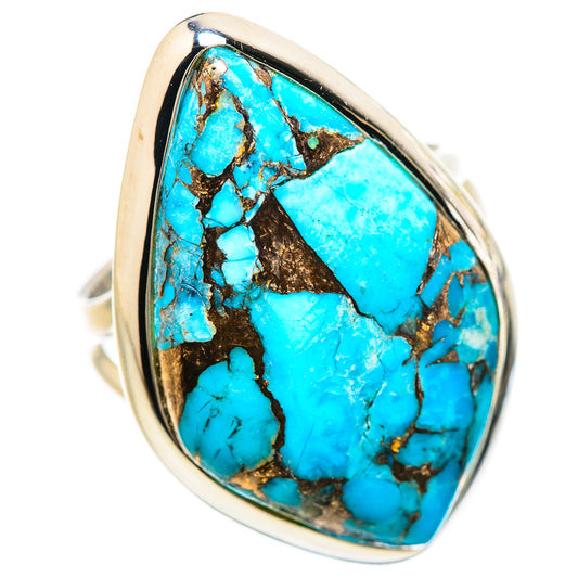 Blue Copper Composite Turquoise Rings handcrafted by Ana Silver Co - RING132991 - Photo 2