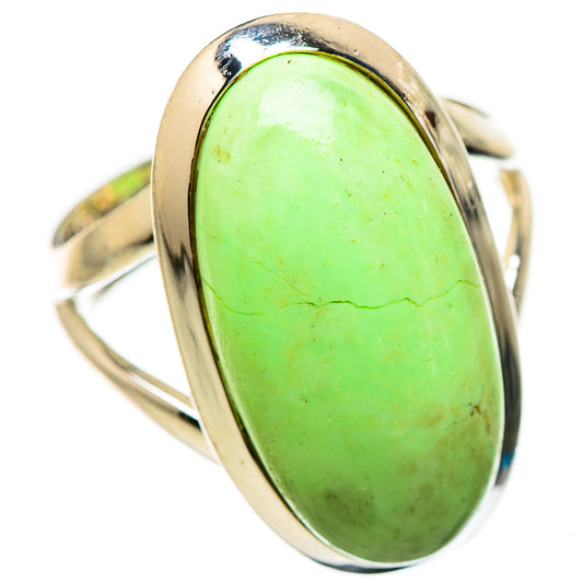 Lemon Chrysoprase Rings handcrafted by Ana Silver Co - RING132998 - Photo 2