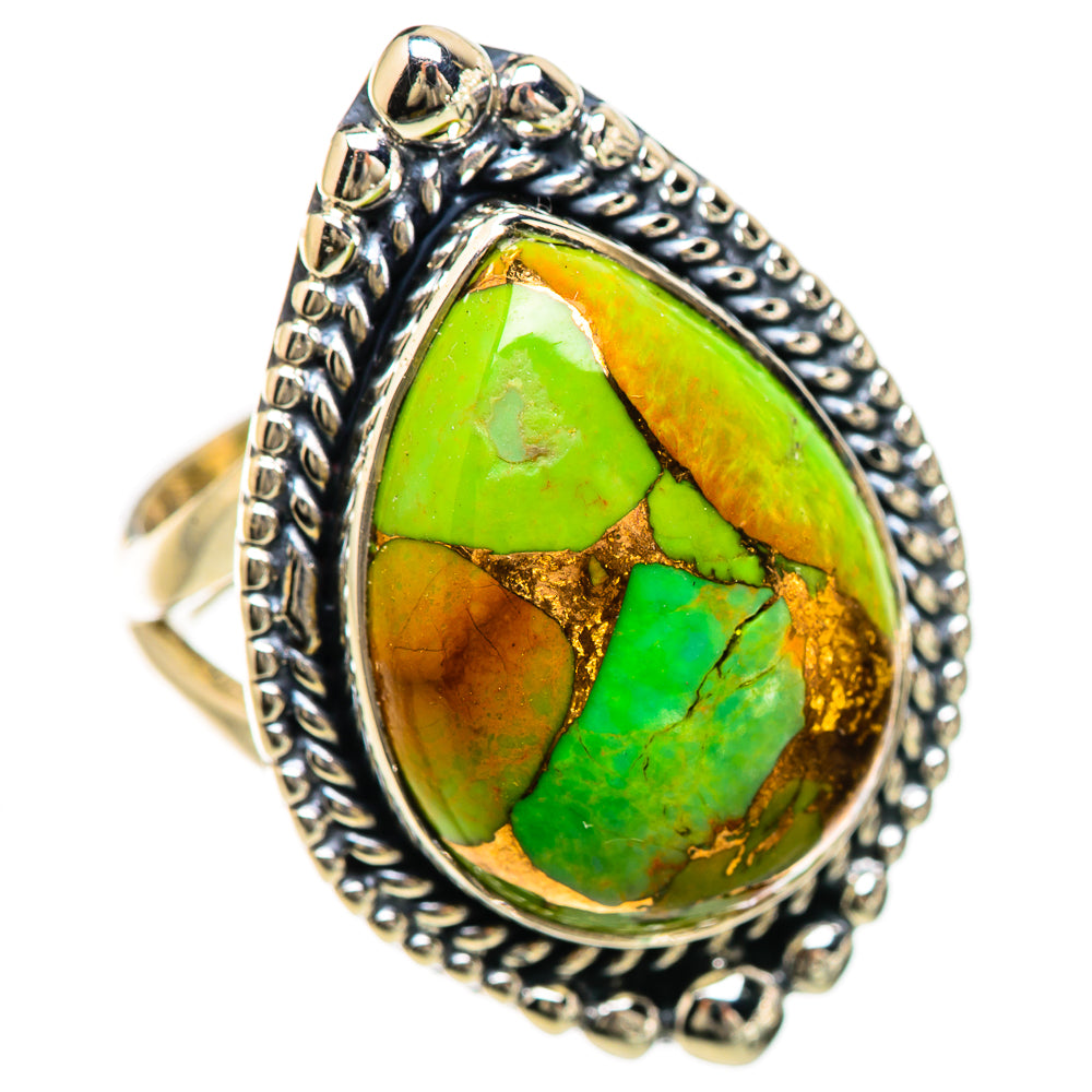 Green Copper Composite Turquoise Rings handcrafted by Ana Silver Co - RING132999 - Photo 2