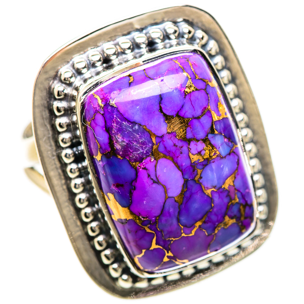 Purple Copper Composite Turquoise Rings handcrafted by Ana Silver Co - RING133006 - Photo 2