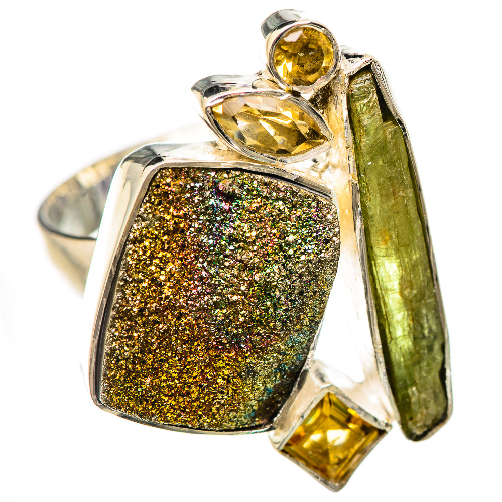 Spectro Pyrite Druzy Rings handcrafted by Ana Silver Co - RING133011 - Photo 2