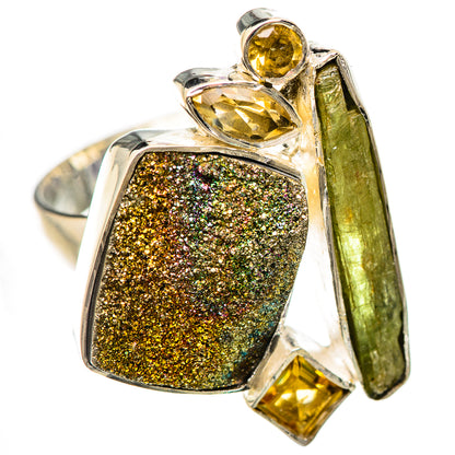 Spectro Pyrite Druzy Rings handcrafted by Ana Silver Co - RING133011 - Photo 2