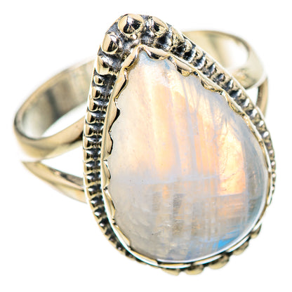 Rainbow Moonstone Rings handcrafted by Ana Silver Co - RING133033 - Photo 2