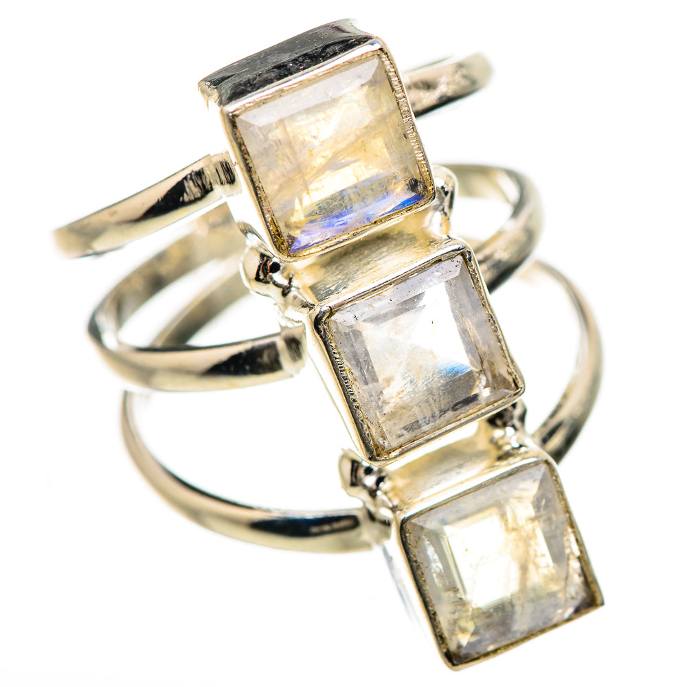 Rainbow Moonstone Rings handcrafted by Ana Silver Co - RING133034 - Photo 2
