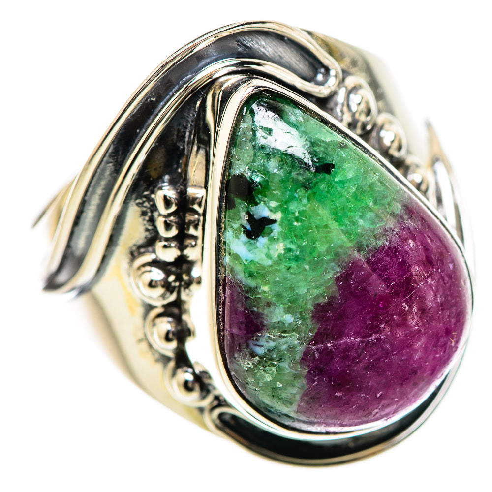 Ruby Zoisite Rings handcrafted by Ana Silver Co - RING133035 - Photo 2