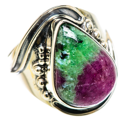 Ruby Zoisite Rings handcrafted by Ana Silver Co - RING133035 - Photo 2