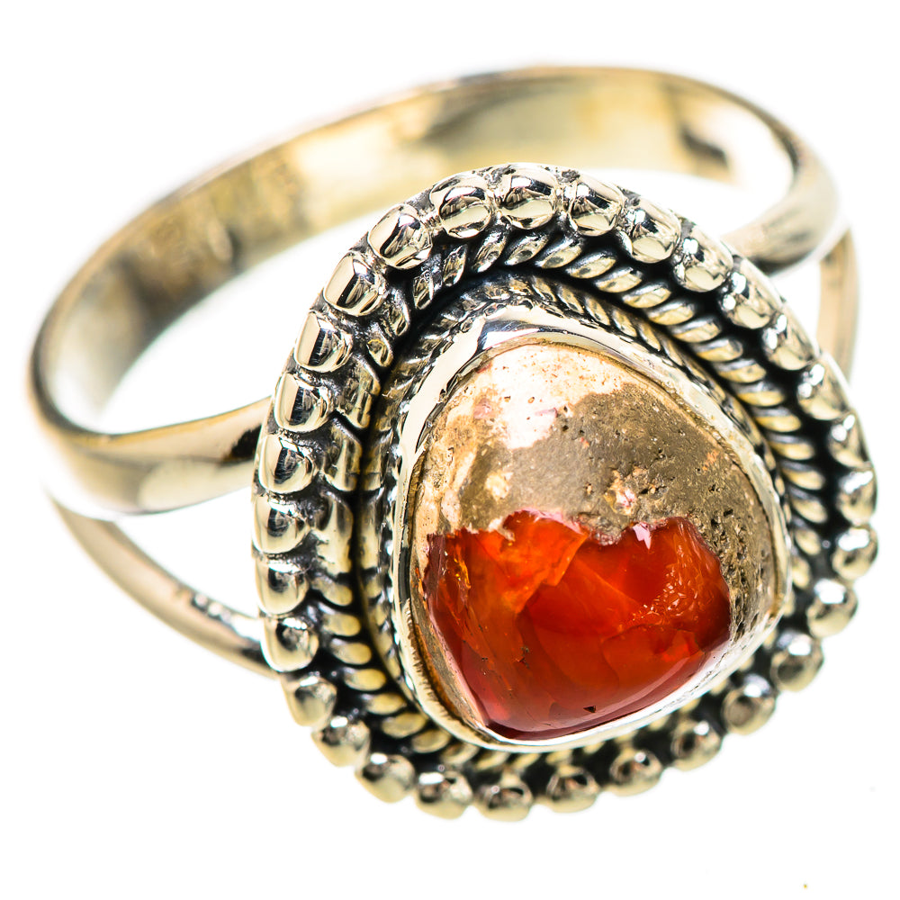 Mexican Fire Opal Rings handcrafted by Ana Silver Co - RING133037 - Photo 2