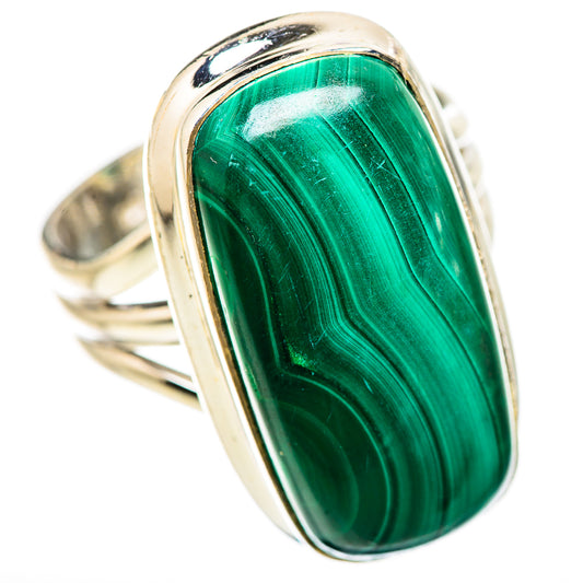 Malachite Rings handcrafted by Ana Silver Co - RING133048 - Photo 2