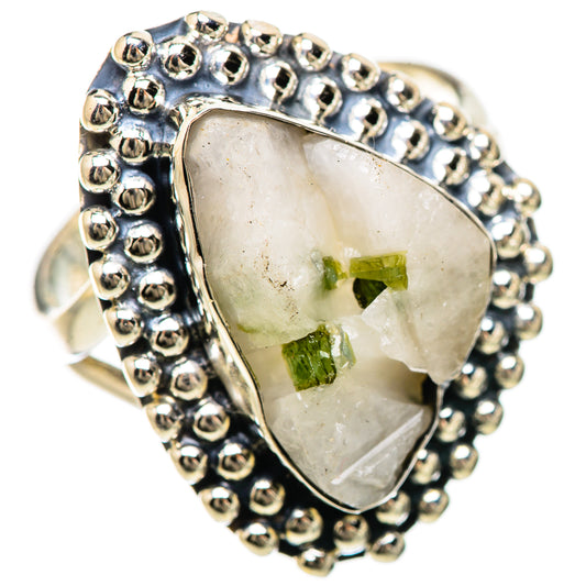 Green Tourmaline In Quartz Rings handcrafted by Ana Silver Co - RING133051 - Photo 2