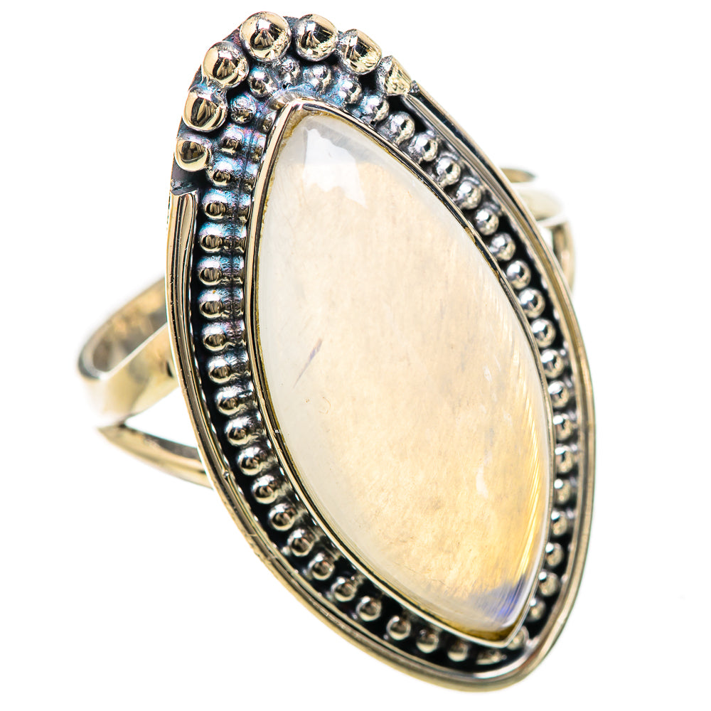 Rainbow Moonstone Rings handcrafted by Ana Silver Co - RING133066 - Photo 2