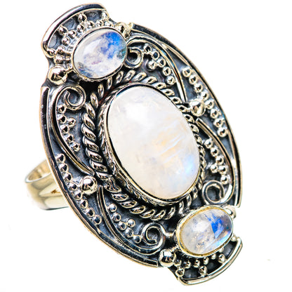 Rainbow Moonstone Rings handcrafted by Ana Silver Co - RING133069 - Photo 2