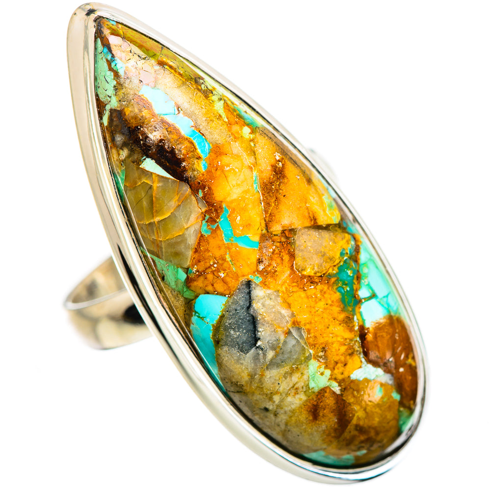 Blue Copper Composite Turquoise Rings handcrafted by Ana Silver Co - RING133070 - Photo 2