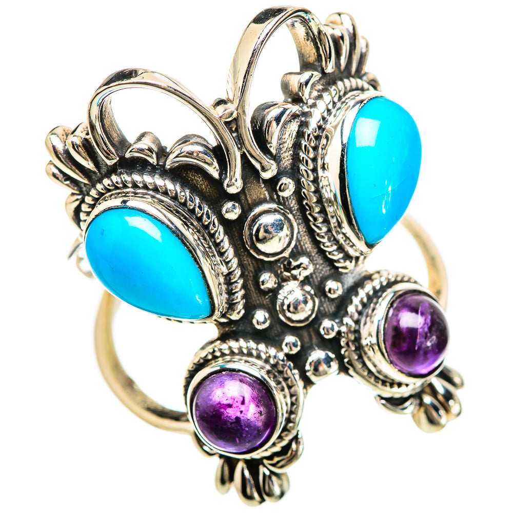 Sleeping Beauty Turquoise Rings handcrafted by Ana Silver Co - RING133072 - Photo 2