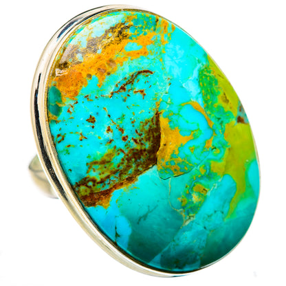 Kingman Mohave Turquoise Rings handcrafted by Ana Silver Co - RING133076 - Photo 2