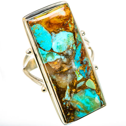 Blue Copper Composite Turquoise Rings handcrafted by Ana Silver Co - RING133080 - Photo 2