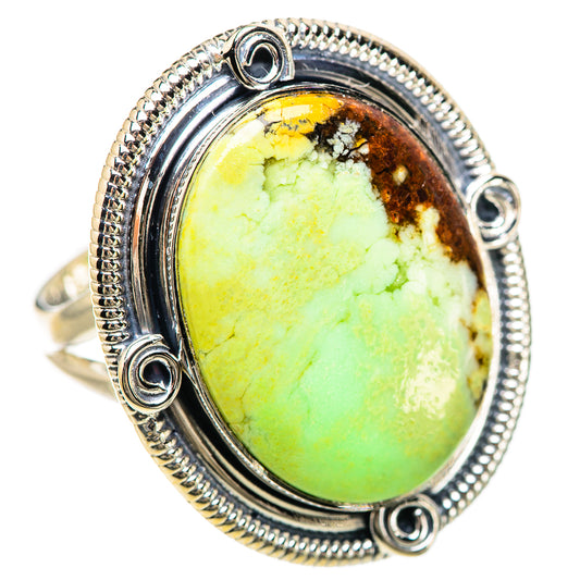Lemon Chrysoprase Rings handcrafted by Ana Silver Co - RING133089 - Photo 2