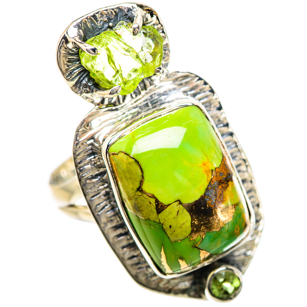 Green Copper Composite Turquoise Rings handcrafted by Ana Silver Co - RING133090 - Photo 2
