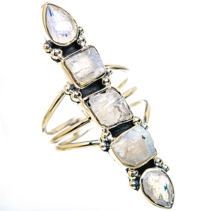 Rainbow Moonstone Rings handcrafted by Ana Silver Co - RING133104 - Photo 2