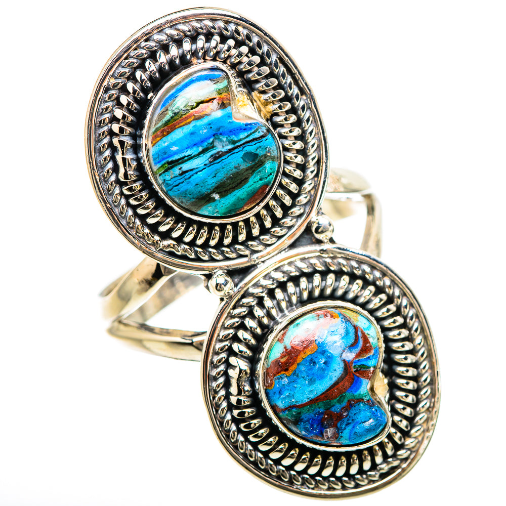Rainbow Calsilica Rings handcrafted by Ana Silver Co - RING133105 - Photo 2