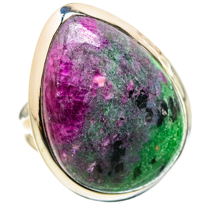 Ruby Zoisite Rings handcrafted by Ana Silver Co - RING133106 - Photo 2