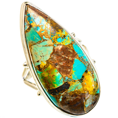 Blue Copper Composite Turquoise Rings handcrafted by Ana Silver Co - RING133107 - Photo 2