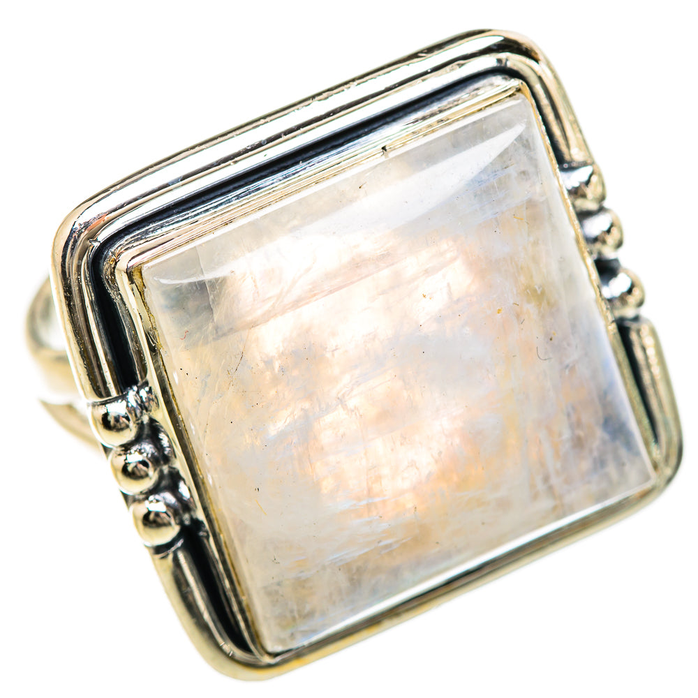 Rainbow Moonstone Rings handcrafted by Ana Silver Co - RING133133 - Photo 2
