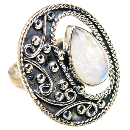 Rainbow Moonstone Rings handcrafted by Ana Silver Co - RING133134 - Photo 2