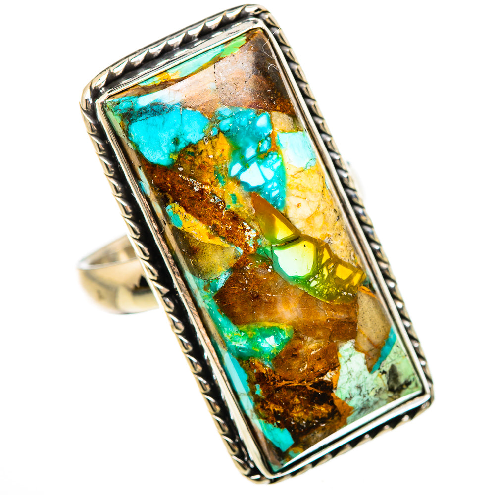 Blue Copper Composite Turquoise Rings handcrafted by Ana Silver Co - RING133137 - Photo 2